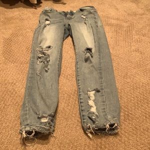 Light blue ripped jeans